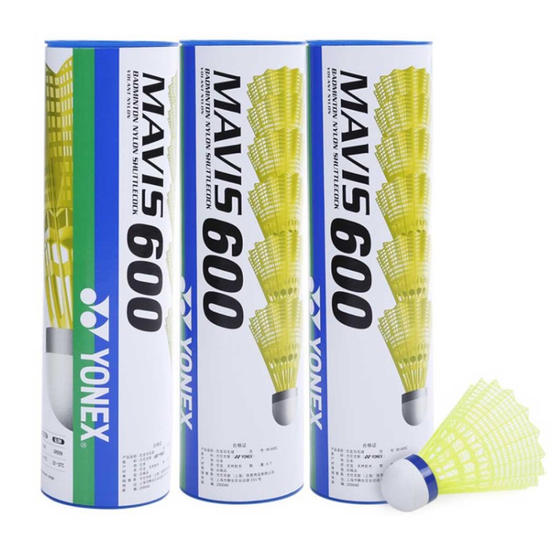 BEDMINTONOVÉ KOŠÍKY MAVIS 600 ŽLTÉ PLASTOVÉ - 
