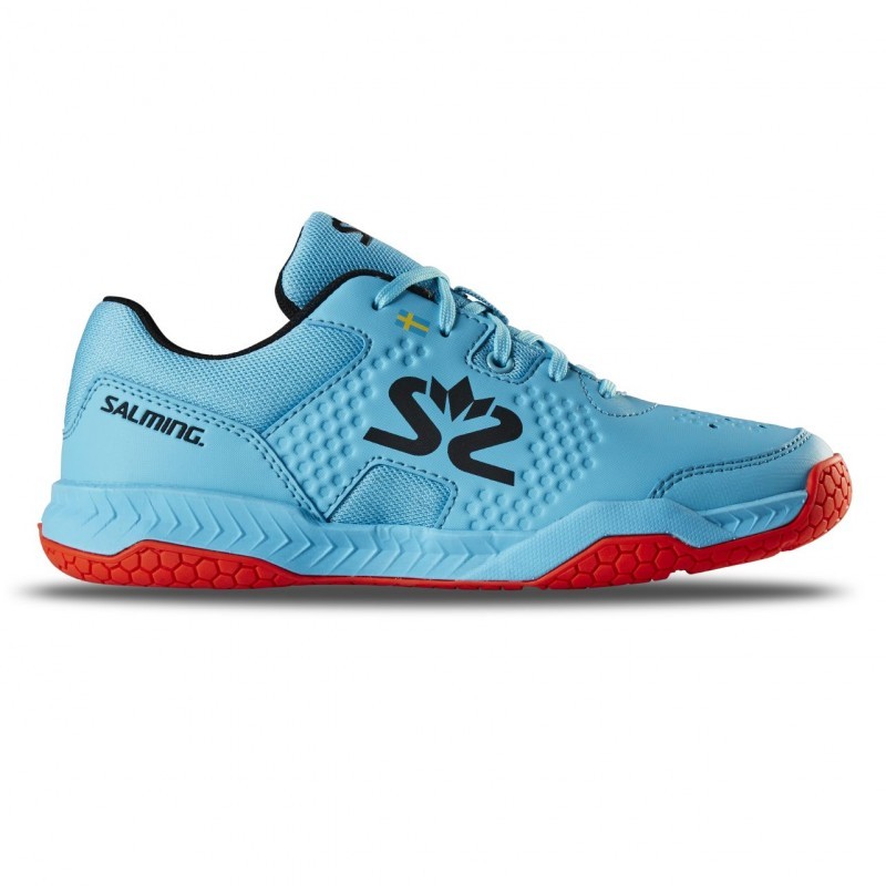 Salming Hawk Court Shoe Jr Blue/Red - 